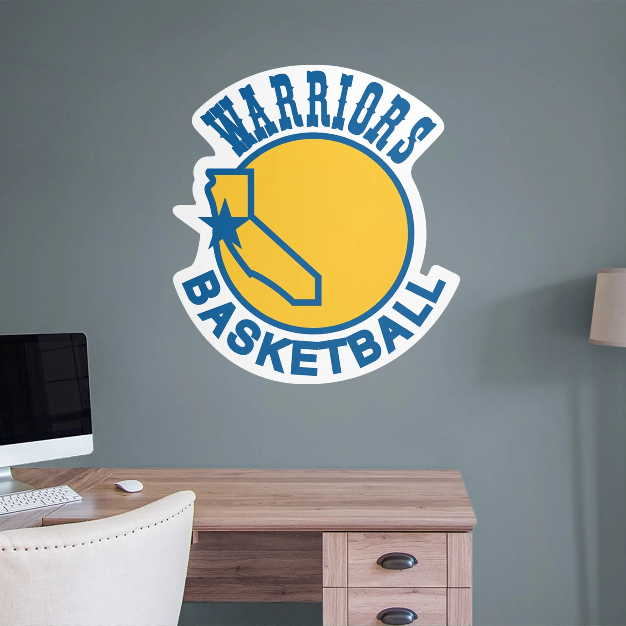 Official NBA Golden State Warriors RealBig Classic Logo Collection Reusable Vinyl Fan Decorative Stickers #1, Fade Resistant, No Mess or Damage Home Decor Supplies