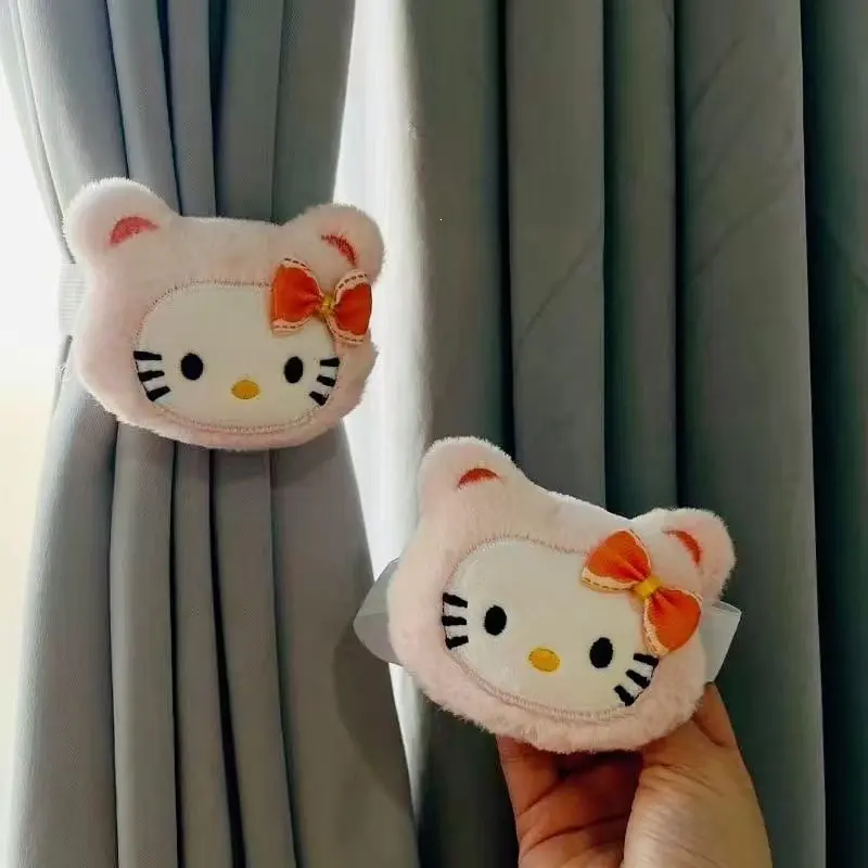Sanrio Hello Kitty Curtain Ties (Pair) - Home Decor Hanging Accessory for Curtain Organization