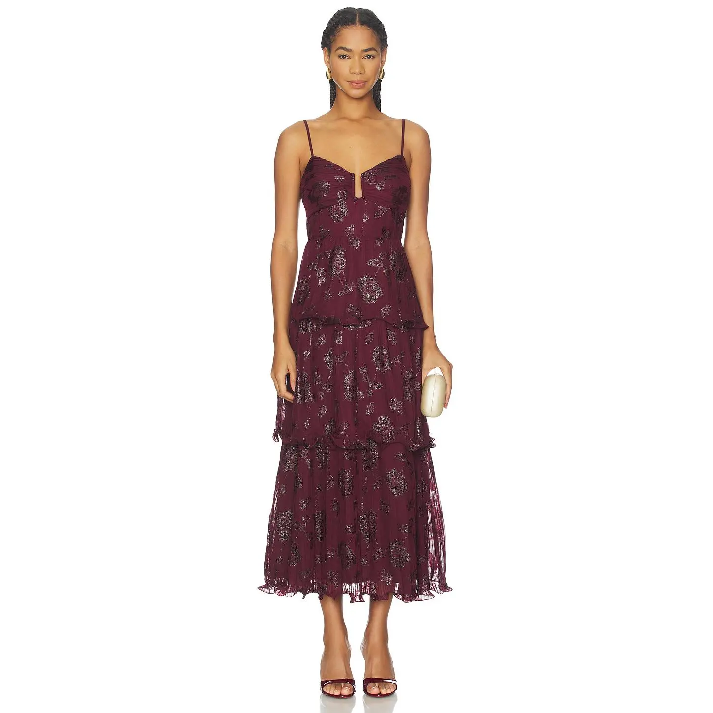 ASTR the Label Lupin Dress in Wine Floral Print - TikTok Shop