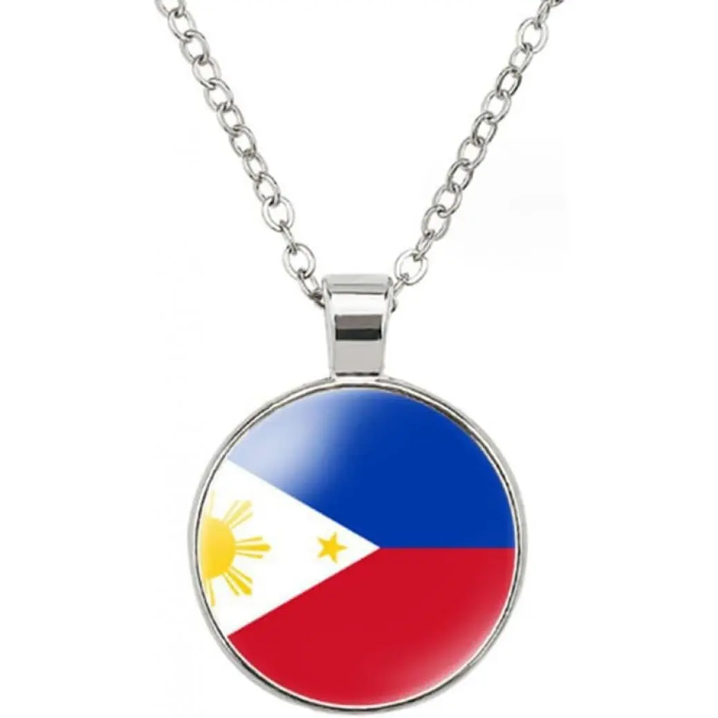 World Most Countries Flag Zinc Alloy Necklace Pendant Necklace for Men Women