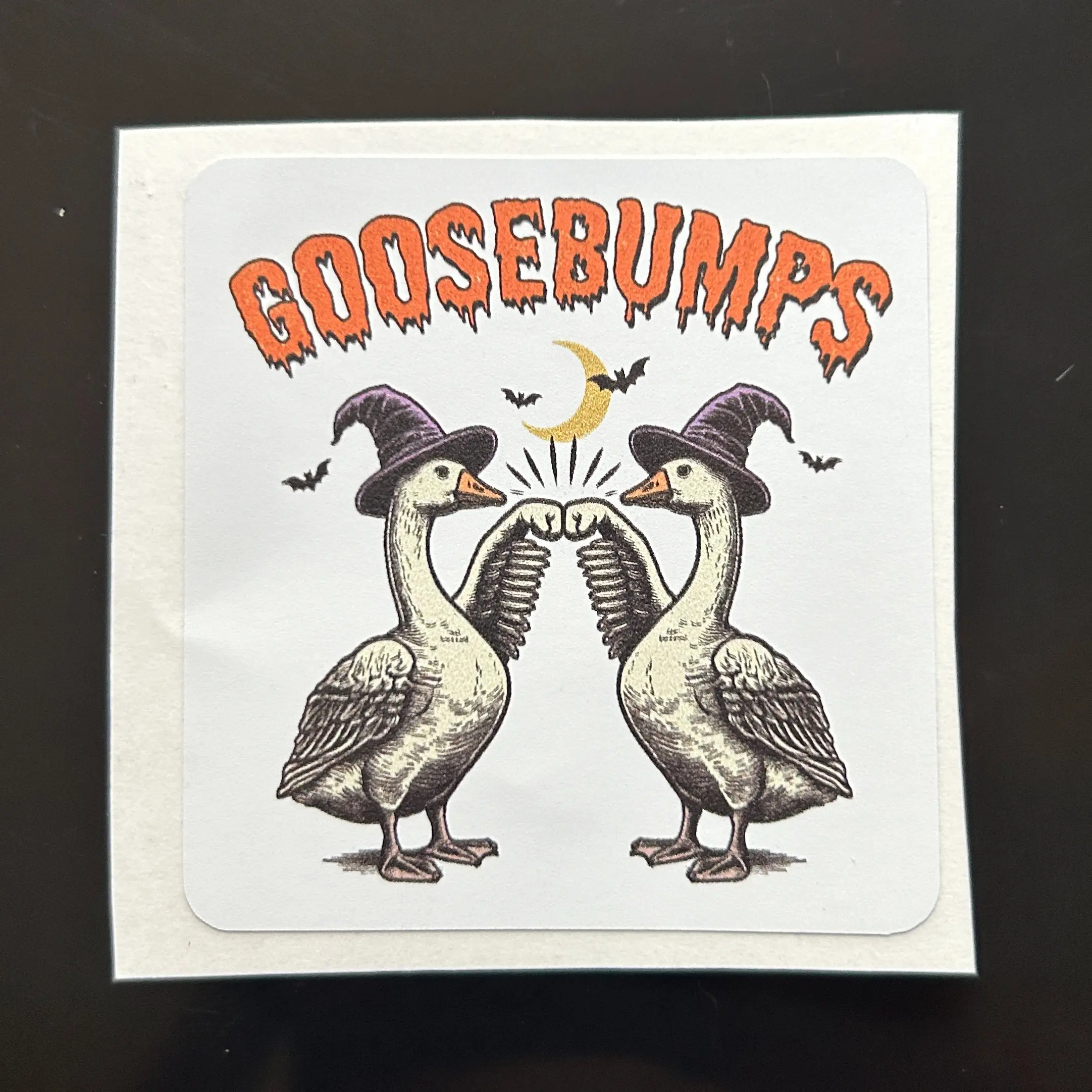 Goosebumps, funny Halloween sticker vinyl waterproof (2.5in x 2.5in)