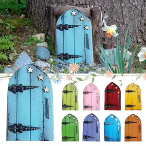 Miniature Fairy Door Set, 1/5 Pack Flat Fantasy Doors, Garden Tree Decorations, Micro Landscape Accessories, Perfect for Miniatures