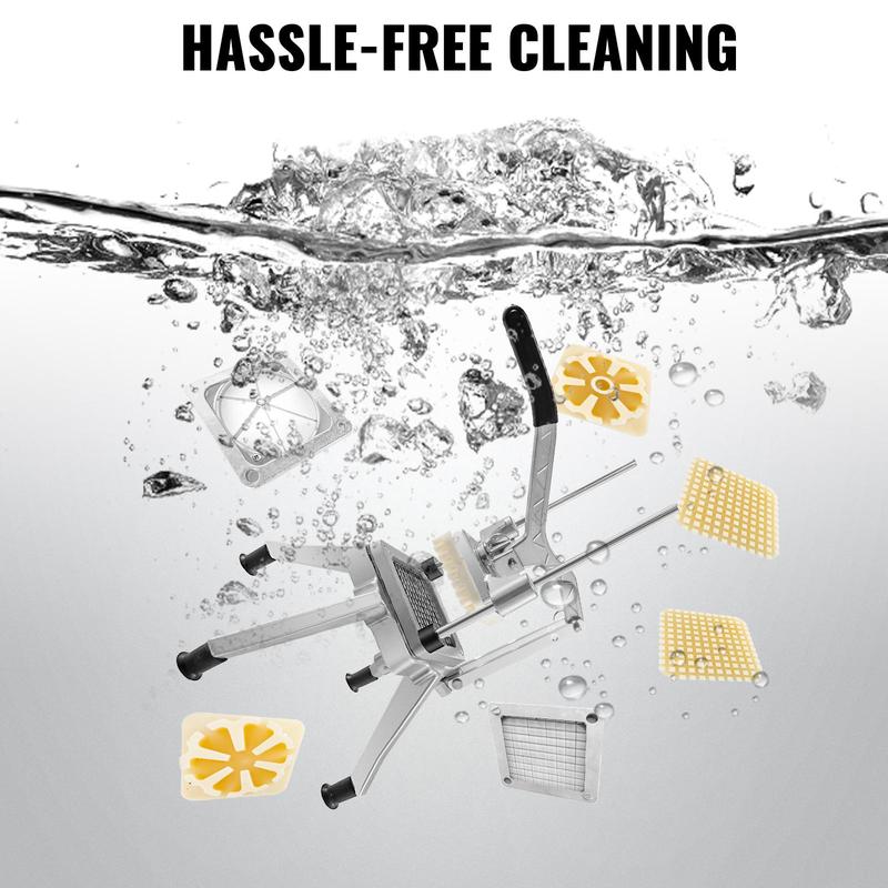 VEVOR Commercial Chopper with 4 Replacement Blades Commercial Vegetable Chopper Stainless Steel French Fry Cutter Potato Dicer & Slicer Commercial Vegetable Fruit Chopper for Restaurants & Home Kitche Kitchen Utensils，Vegetable Chopper, Pro Onion Chopper,