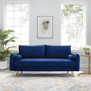 Modway Revive Performance Velvet Sofa in Navy Modway Revive Performance Velvet Sofa in Navy