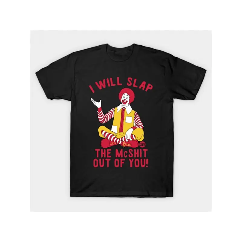 Summer t Shirts mens i will slap the mcshit you funny graphic t shirt 100 cotton soft crew neck tee black with red yellow humorous short sleeve shirt for summer outdoor activities sizes s 3xl tee shirts durable fabric shirt vibrant black -1 A79