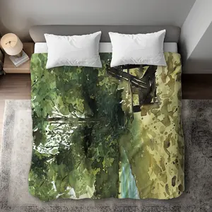 Begin Home Decor C1DCKSW059AXQ5 Day at the Lake - Scenic Trees King Size Duvet Cover - Home Decor