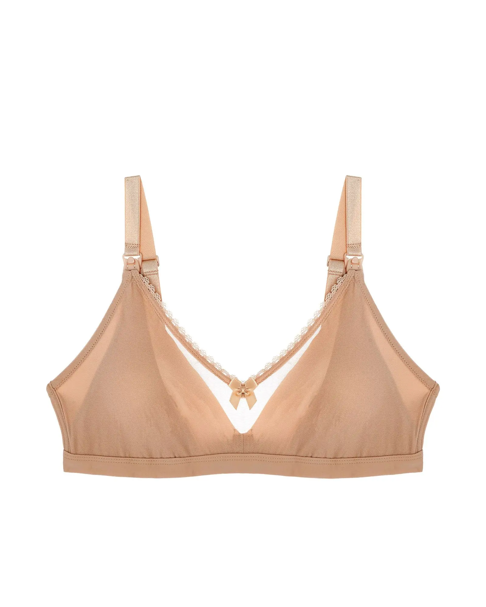 Victoire Maternity Wireless Bra, Bralette for Women, Nursing Safe, Pressure-Free, Soft Mesh with Feminine Bow, Strap Adjust