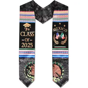 Mexican and  Flag Graduation Stole 2025, Mexican Graduation V Shape Stole Sash, Graduation Gifts