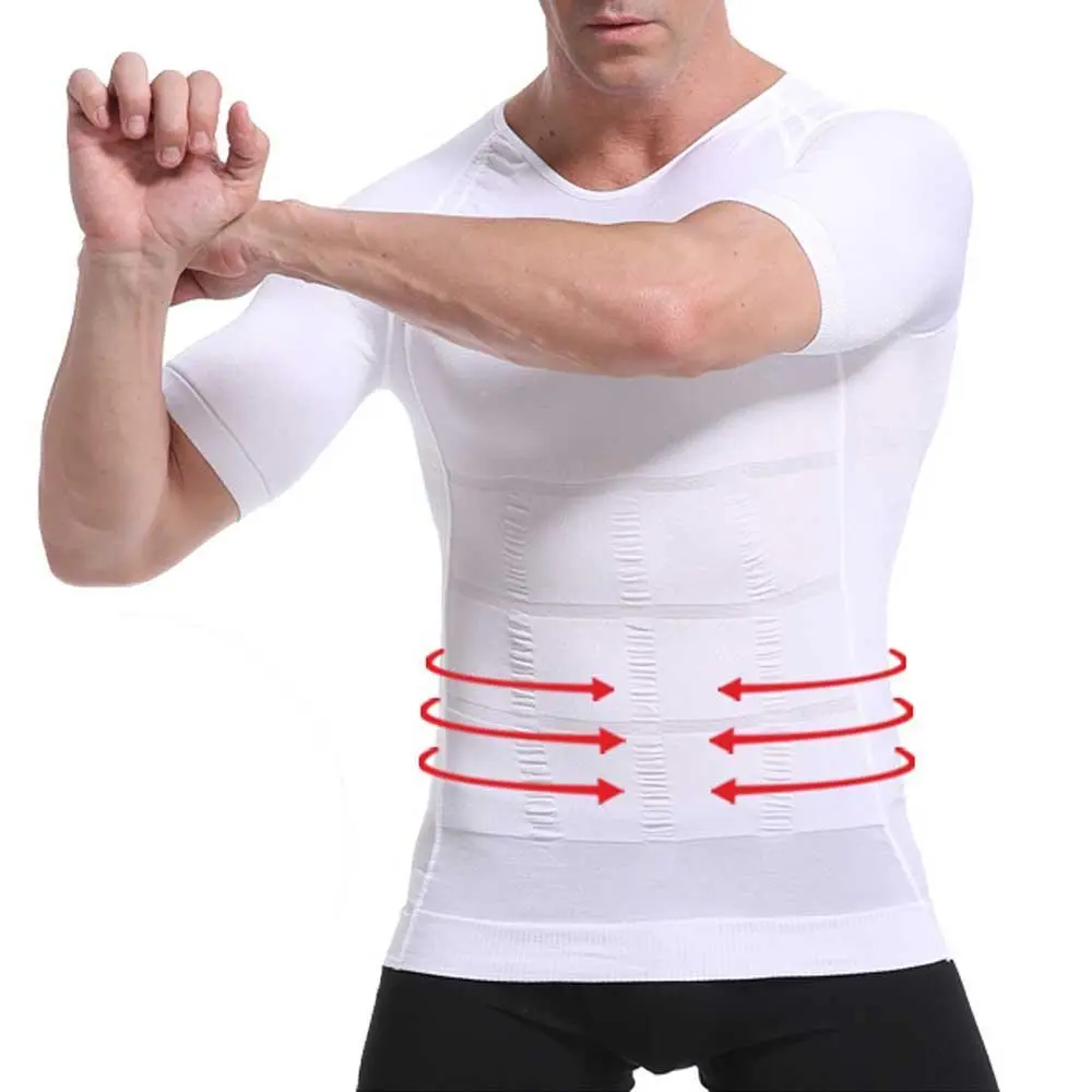 Men's Slimming Shaper Elastic Vest Male Tummy Abdomen Slim Girdle Compression Body Modeling Belt Chest Tummy Shirts Corset Underwear Knitted Menswear Nylon Seamless Shapewear Socks
