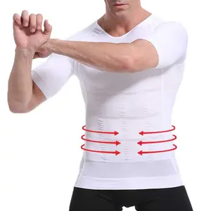 Men's Slimming Shaper Elastic Vest Male Tummy Abdomen Slim Girdle Compression Body Modeling Belt Chest Tummy Shirts Corset Underwear Knitted Menswear Nylon Seamless Shapewear Socks