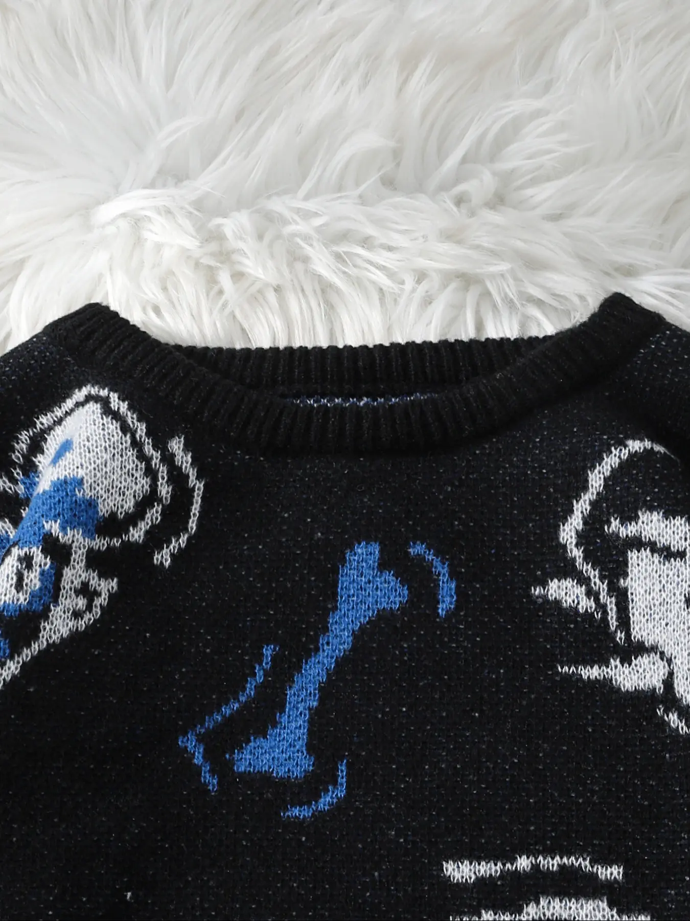 Dragon Roar Jacquard Two-Sided Pattern Pullover Sweater, Casual 