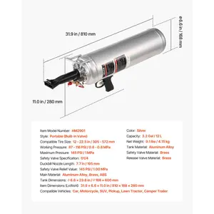 VEVOR Portable Tire Bead Seater, 3.2 Gal/ 12 L Air Bead Blaster, Handheld Tire Inflator Tool, 87-116 PSI Operating Pressure, Trigger Seating Inflator for Car, Compact SUV, Light Truck, E-Bike, RV, ATV