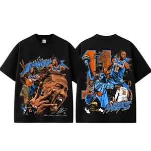 Retro Jalen Brunson 11 The Brunson Burner Graphic Tee Knicks Nation Basketball Fans Apparel Brunson Burner Fans Basketball Streetwear Tee Gift For Basketball Fan Graphic Tee Unisex Oversized Cotton Camiseta Casual Streetwear Soft Breathable Summer Outfit