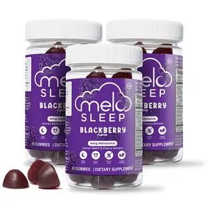 MELO Sleep - 90 Night's of Rest | 3 Bottles of Blackberry Sleep Gummies (Organic, Vegan, Gluten-free) | With Lemon Balm and Cherry Extract