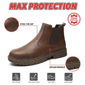 Max Grip Safety Shoes Unisex Chef Work Shoe Anti-Slip Waterproof Splash-Proof Smash-Proof Puncture-Proof Breathable Durable Outdoor