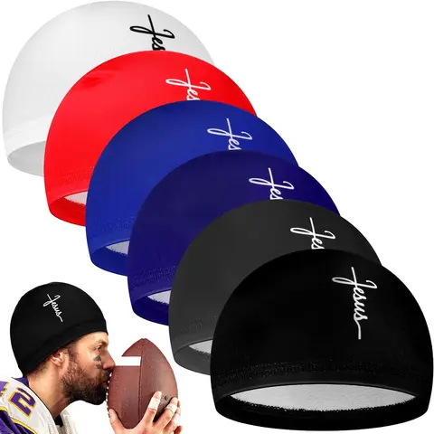 6-Pack Cooling Skull Cap Set | Moisture-Wicking Helmet Liner | For Motorcycle & Bicycle Riding Adjustable Fitting