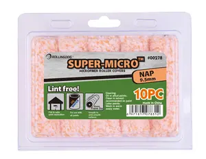SUPER-MICRO™ 4″ Microfiber Mini Roller Covers – 3/8" Nap for Smooth & Semi-Smooth Surfaces (2 or 10 Pack Options)