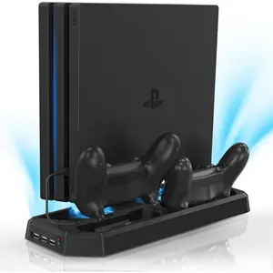 Controller Charger Station for PS4Pro,Vertical Stand with Dual Controller Charging Dock Station,Dual Cooling Fan and 3 USB Ports(Only for PS4Pro)