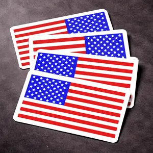 4 Pack American Flag Magnet Decal 3x5 Inch, Left & Right Facing, Waterproof UV Resistant Magnetic Car Stickers for Truck, SUV, Outdoor Patriotic USA Flag (F)