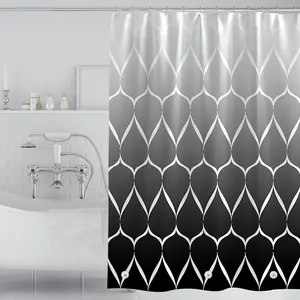 Gradient Mesh Shower Curtain Liner, Peva Bath Curtain Insert, Simple Home Decor, Metal Grommets, Weighted Bottom, 12 Plastic Hooks