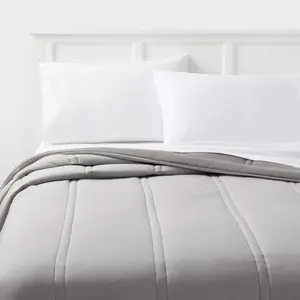 King Lofty Microfiber Comforter Dark Gray Heather - Room Essentials