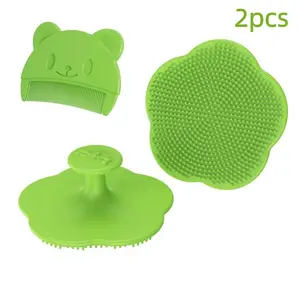 Cute Bear-Shaped Care Combs, Baby Bath Brush, Cradle Cap Brush, Gentle on Scalp, Easy Hair Removal, Blue Options