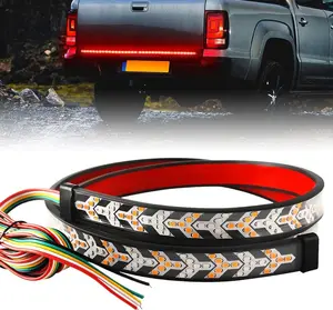 59 Inch 432LED Truck Tailgate Light Bar Strip RED Brake Sequential Amber Turn Signal Lights Double Flashing Light Tail Light Bar for Pickup Trailer SUV RV Van-1PCS