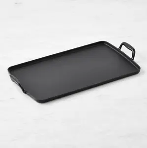 All-Clad Enameled Cast Iron Plancha Griddle - Versatile Cooking Tool for Grilling Searing & Sautéing - Even Heat Distribution - Kitchen Essential - 21 1/2" x 11 1/4" x 2" High