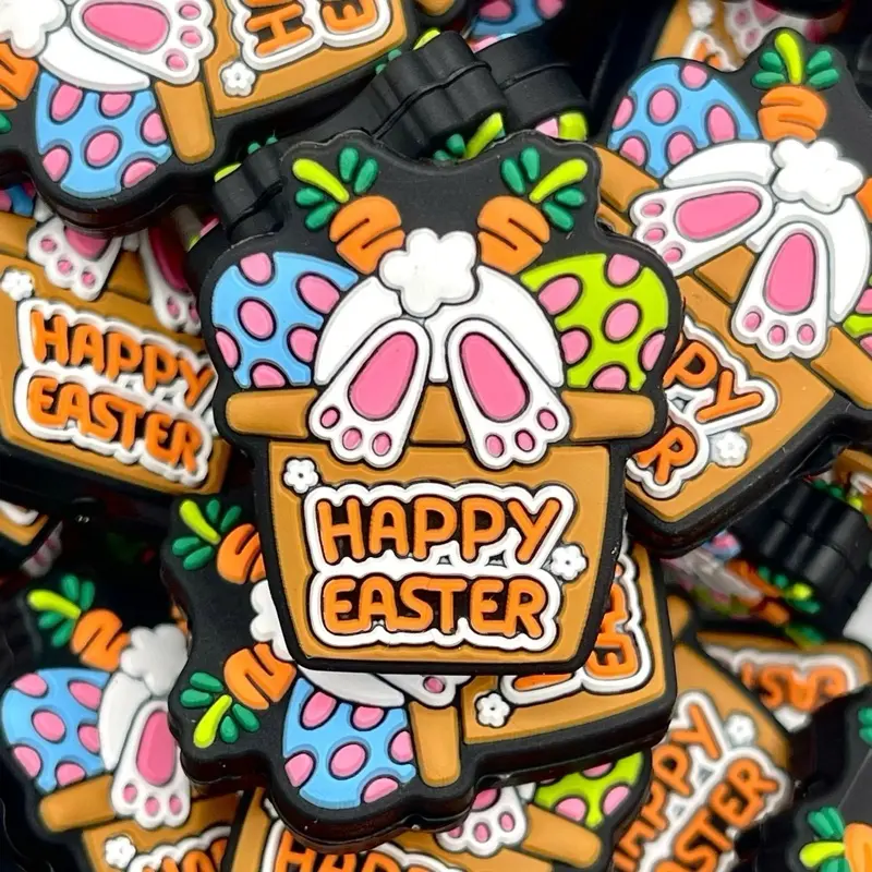 Happy Easter Bunny Feet Silicone Focal (1 pc) 1C Happy Easter Bunny Feet Silicone Focal (1 pc) 1C
