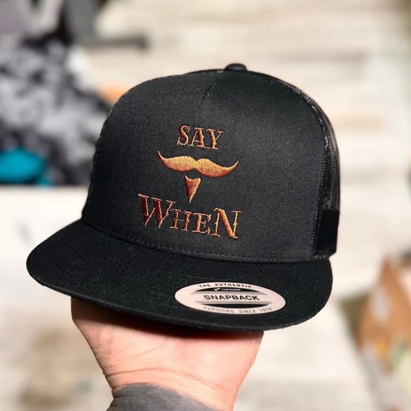 Embroidered Doc Holliday Say When Snapback Trucker Hat 6006 for Men Women, Western Cowboy Trucker Cap, Country Snapback