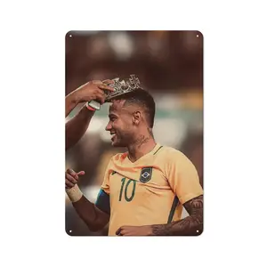 "The King" Neymar Jr Metal Wall Sign - Brazil Soccer Star Art | Ideal Gift for Neymar Fans & Soccer Collectors