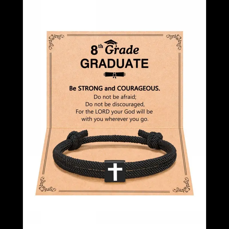 Black Milan rope bracelet+Kinder card