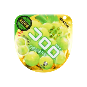 UHA Cororo Gummy Candy - White Grape Flavor Bursting Juice Jelly, 52g - Authentic Japanese Style Soft Chewy Snack for Adults & Kids