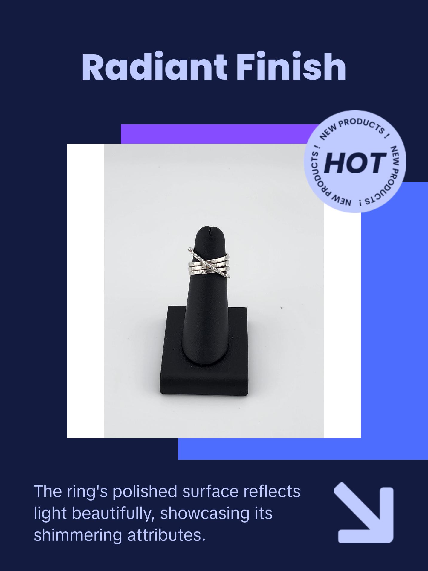 Brand New Sterling Silver 925 CrossOver Ring