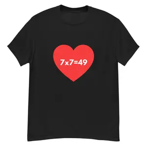 7x7=49 is so attractive I Heart 7x7=49 Funny Cotton T-Shirt