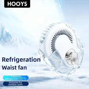 HOOYS Portable Leafless Fan, 5 Speed Mini Waist Fan, USB Rechargeable, Quiet Cooling for Travel, Outdoor & Commute, Phone Cooler