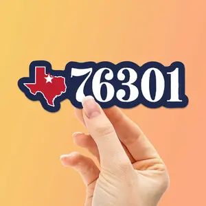 Wichita Falls Texas 76301 Zip Code Sticker