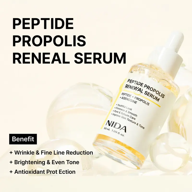 NIDA Peptide Propolis Renewal Serum Wrinkles Fine Lines Aging Skin Daily Radiant