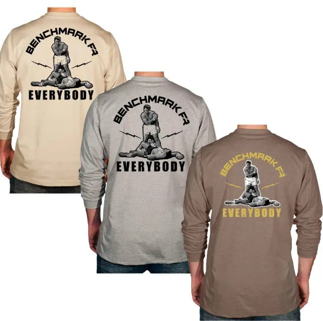 Benchmark VS Everybody Flame Resistant Long Sleeve Shirt, Graphic FR Long Sleeve Shirt, Men's Graphic Workwear T-Shirt, Long Sleeve Tee clothing