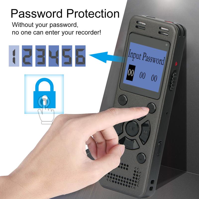 64GB Digital Voice Recorder for Lectures Meetings - 4648 Hours Voice Activated Recording Device Audio Recorder with Playback, Password