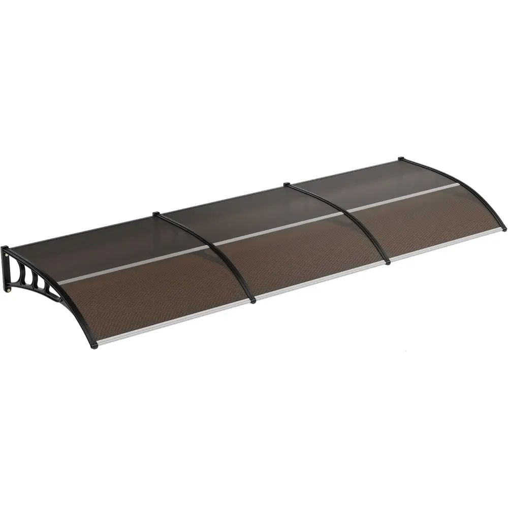 Exterior Door & Window Awning Canopy - Roof Sunshade, Canopy Sunshade, Outdoor Rated, Shade, Sun Protection Awnings with UV, Rain, Snow Defense, Plastic Steel Bracket, Polycarbonate Cover (Brown Board, 40''x120''), Roof Sunshade Awnings