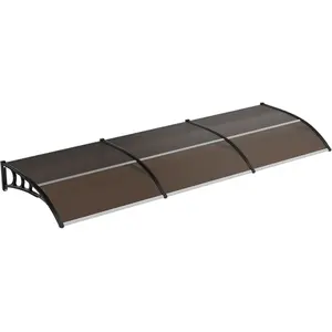 Awning for Door Entrance, Window Awning Canopy Exterior with UV Rain Snow Sunlight Protection, Door Awning with Plastic Steel Bracket,Polycarbonate Cover (Brown Board, 40''x120'')