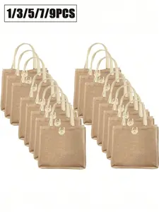 Reusable Linen Handbags, DIY Design Shopping Bags, Wedding Gift Pouches, School & Teacher Supplies, Perfect for Promotions