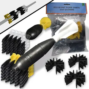 FSFF Stun Dart and Quivers Big 103 Pack of .625 Bore Blowgun Big 103 Pack-50 Blunt Darts 50 Dart Cones 3 quivers Whisper Stunner Dart