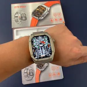 2024 Smart Watch Wireless Charger Bluetooth Call Fitness Trader Compass Heart Rate Tracking Stainless Steel band