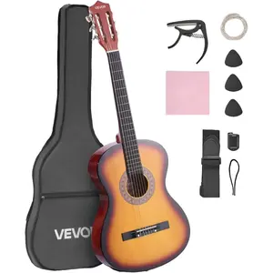 VEVOR Acoustic Guitar, Classical Guitar Starter Kit for Beginners, with Nylon Strings, Basswood Guitar, for Kids Adults Girls Boys StudentsVEVOR Super Brand Day