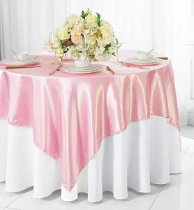 72"x72" Seamless Square Satin Table Overlay - Pink (1pc)