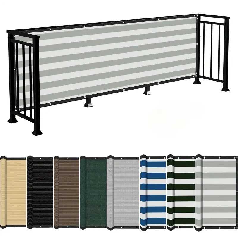 Heavy-duty Home Decor Balcony Privacy Screen, 90% High Light Blockage Rate + UV Protection, Suitable for Apartment Railings/ Porch/ Terrace/ Platform/ Pool, Available in Multiple Colors