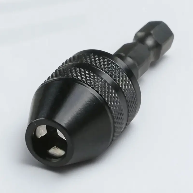 Keyless Drill Chuck Adapter, 0.3-3.4mm Electric Tool Conversion Head, Anti-slip & Anti-corrosion Metal Chuck, Multifunctional Extension Rod Kit, Hex Shank