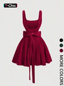 Women's Casual Basic Lightweight Fabric Solid Color Sleeveless Dress, Fitted Plain Design, Perfect for All Seasons, Stylish Ladies' Clothing, Ideal for Everyday Wear, Womenswear